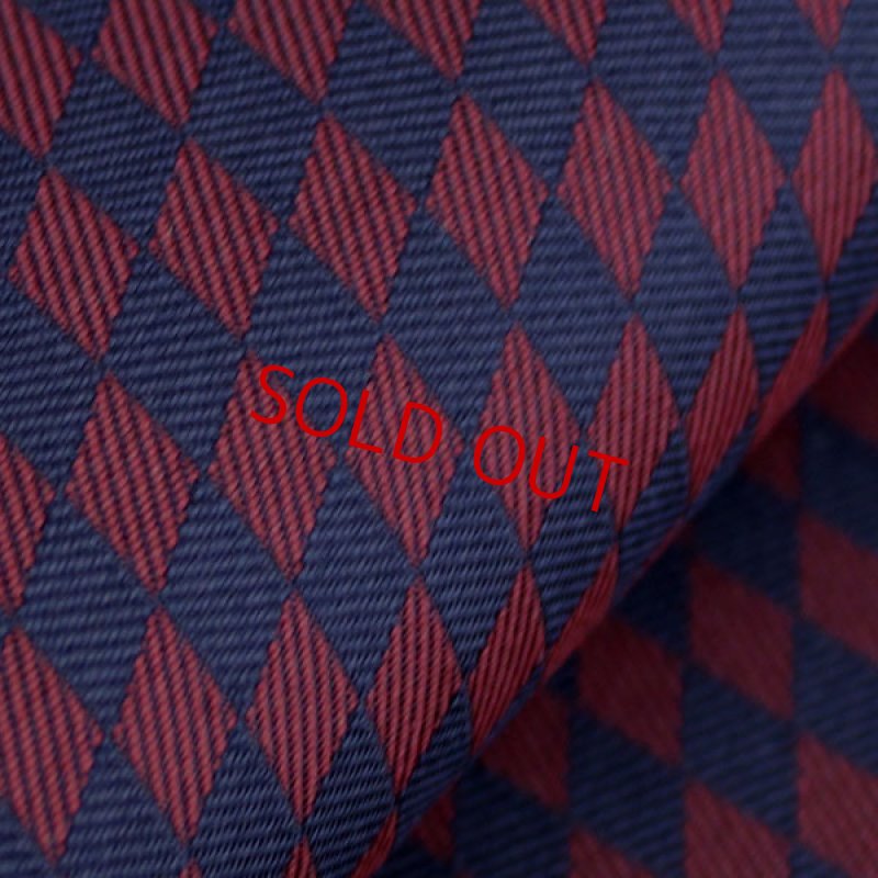 画像2: ダイヤ柄/ボルドー×紺 (2)