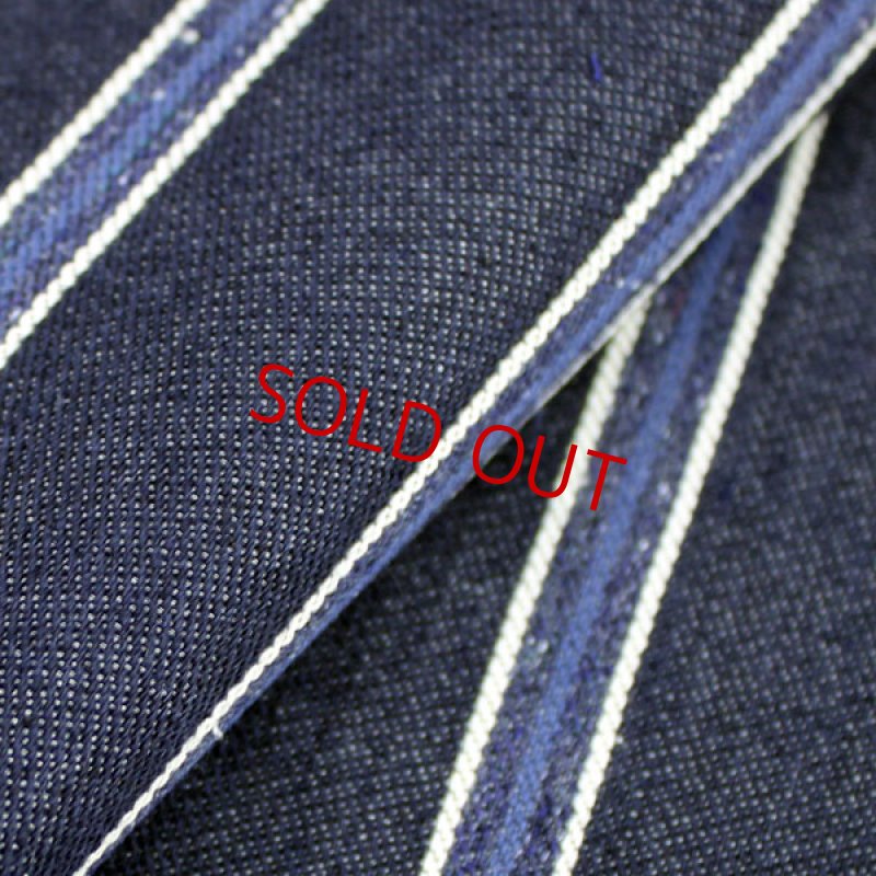 画像2: ネクタイ・キット/シルクウールのヤスラ織・インディゴブルー (2)