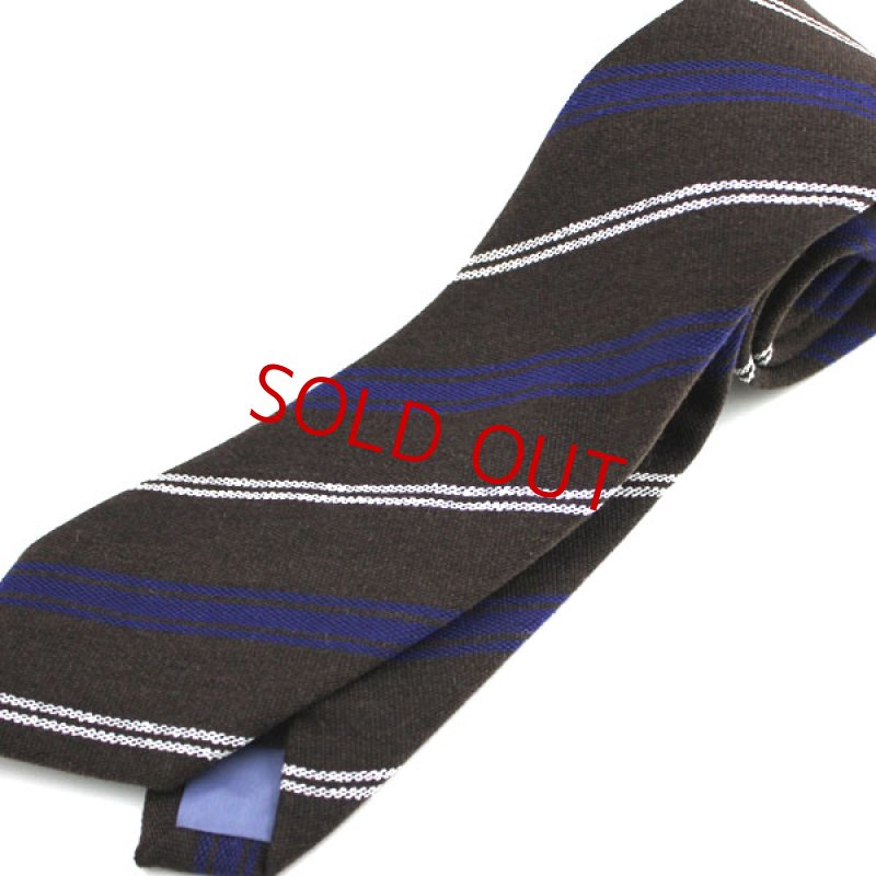 画像4: ネクタイ・キット/ウールとシルクのざっくり風合いの生地・ブラウン (4)