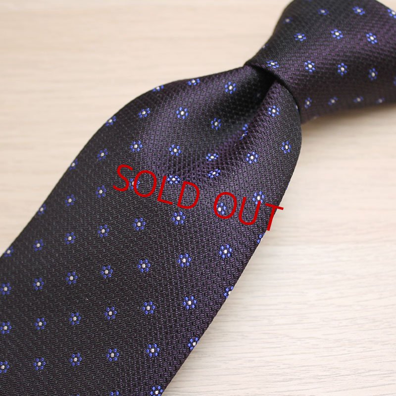 画像2: ネクタイキット/花小紋・濃紫×ブルー (2)
