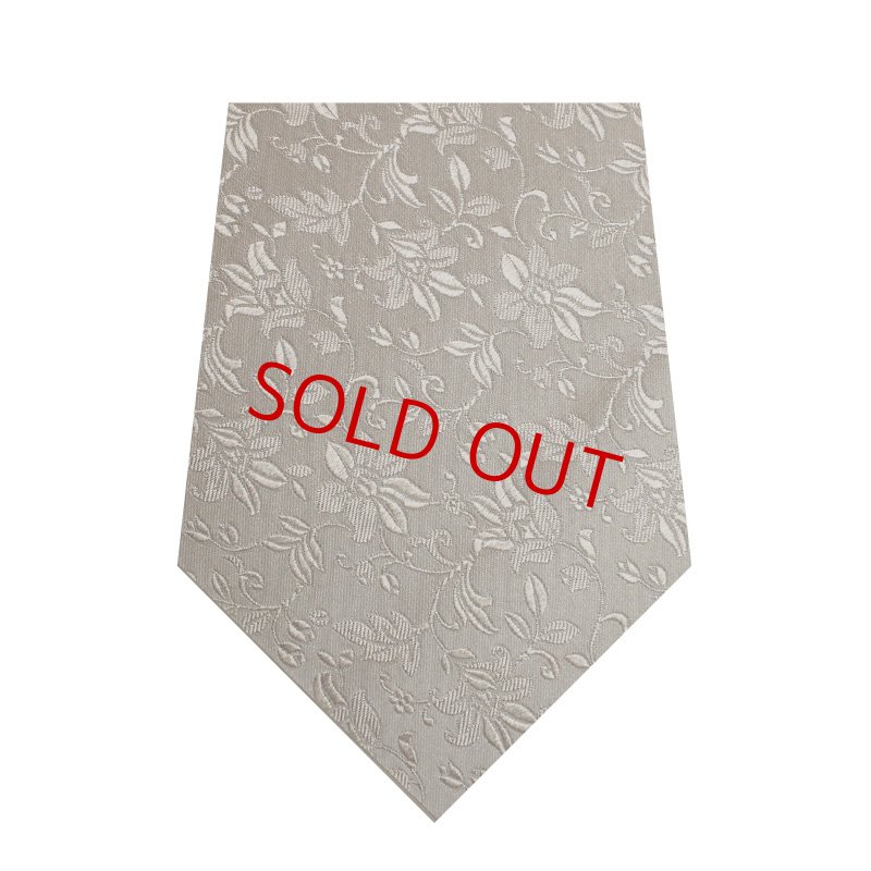 画像1: ネクタイキット/白のセレモニー・フラワーパターン (1)