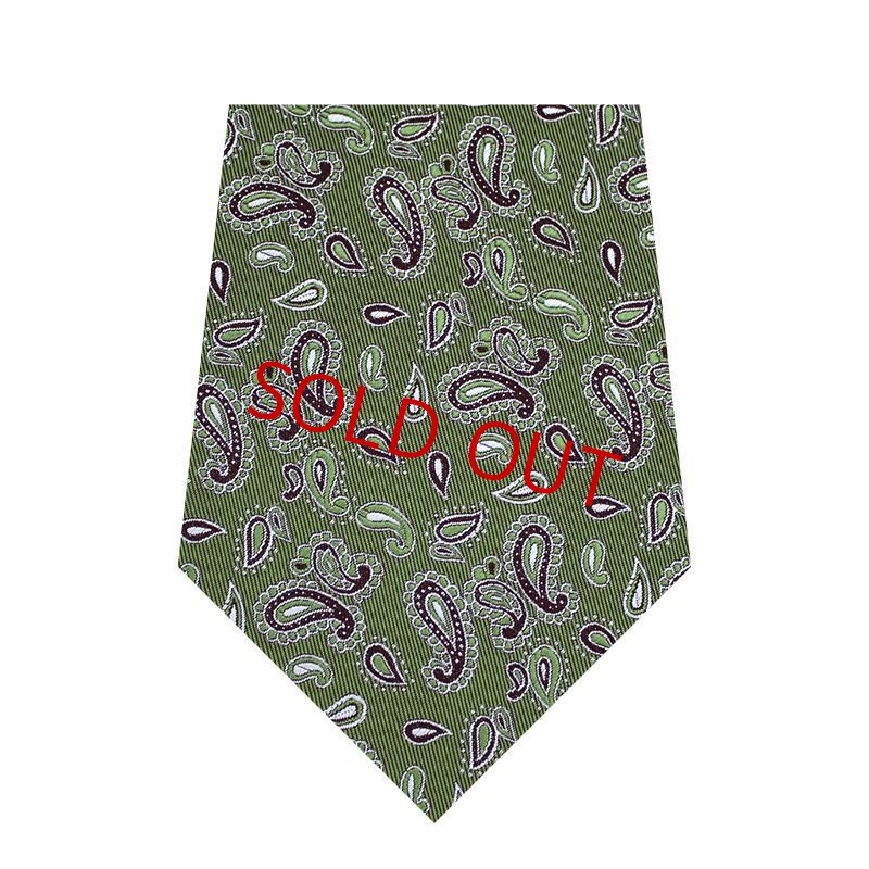 画像3: ネクタイ生地・ペーズリー０３/鶯色  (3)