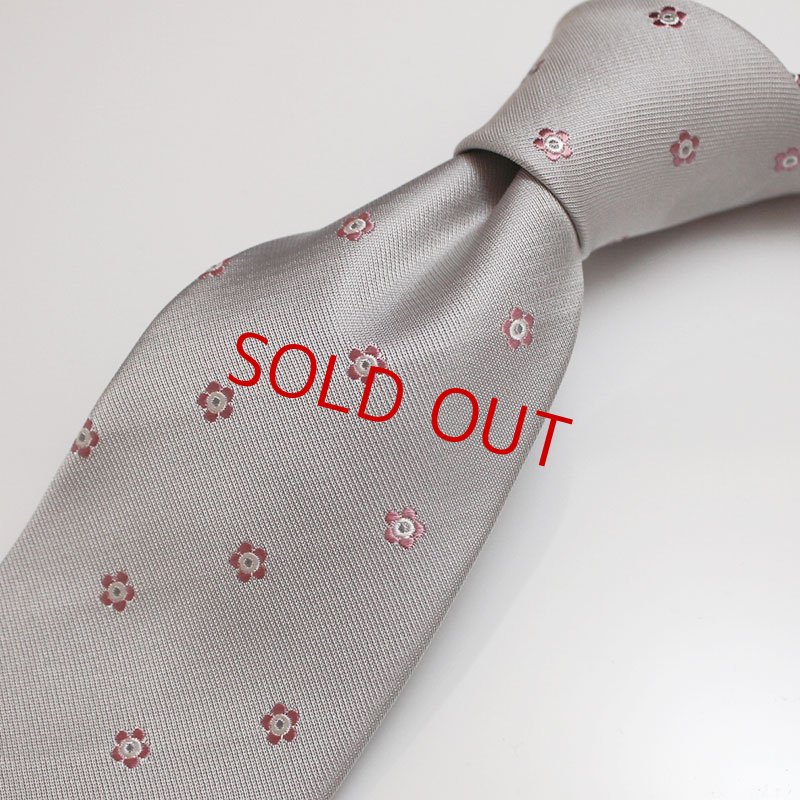 画像2: ネクタイキット/花小紋・ピンク×ミストグレー (2)