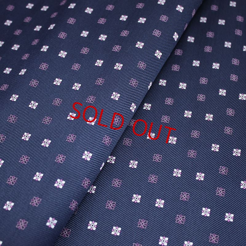 画像3: ネクタイキット/藍鼠×ローズピンクの小紋柄 (3)