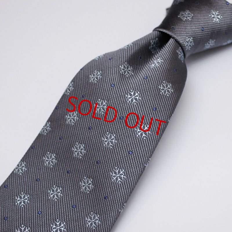 画像3: ネクタイキット/雪の結晶柄・フレンチグレー (3)