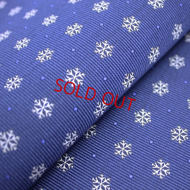 画像2: ネクタイキット/雪の結晶柄・インディゴ (2)