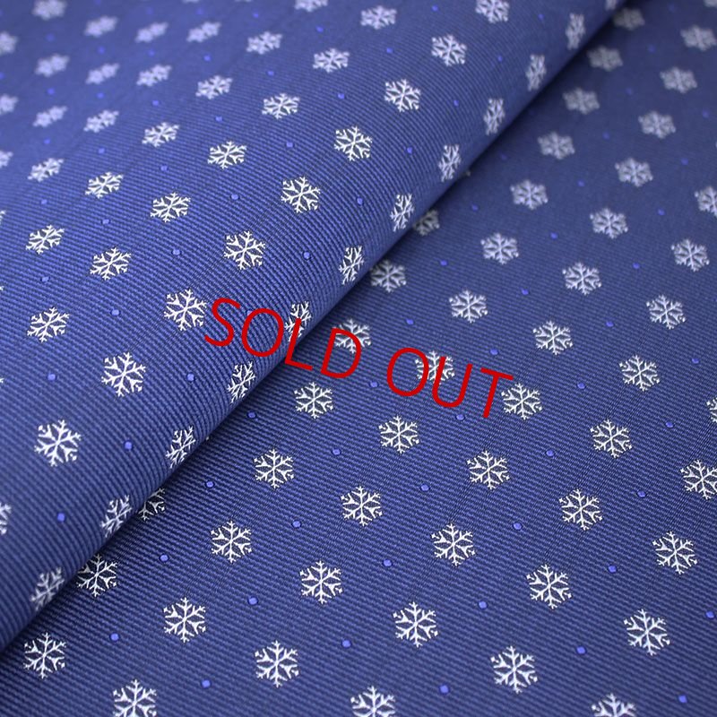 画像3: ネクタイキット/雪の結晶柄・インディゴ (3)