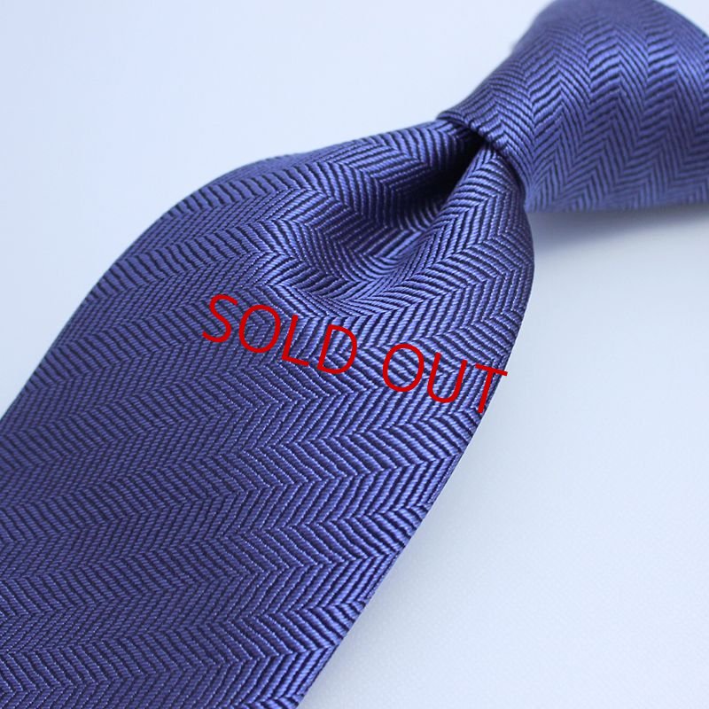 画像2: ネクタイ生地・へリンボン・瑠璃紺 (2)