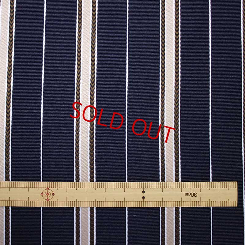 画像5: ネクタイ生地・ストライプ０６/シャンパンゴールドのストライプ (5)