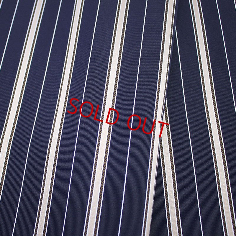 画像4: ネクタイ生地・ストライプ０６/シャンパンゴールドのストライプ (4)