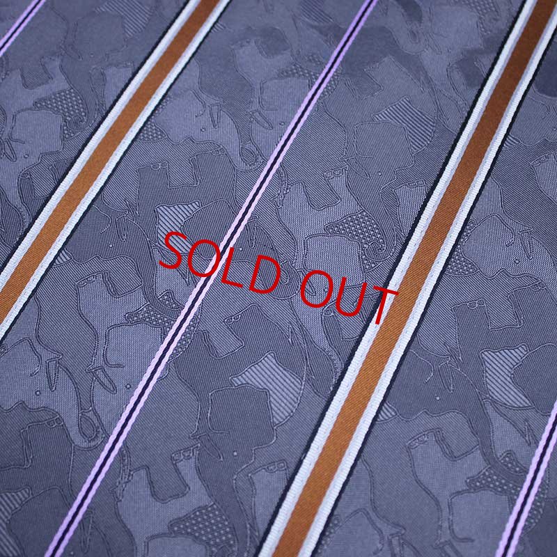 画像2: ネクタイキット/エレファント柄ストライプ (2)