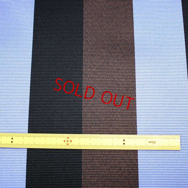 画像5: ネクタイ生地・レジメンタルストライプ/サックス×ブラウン×黒  (5)