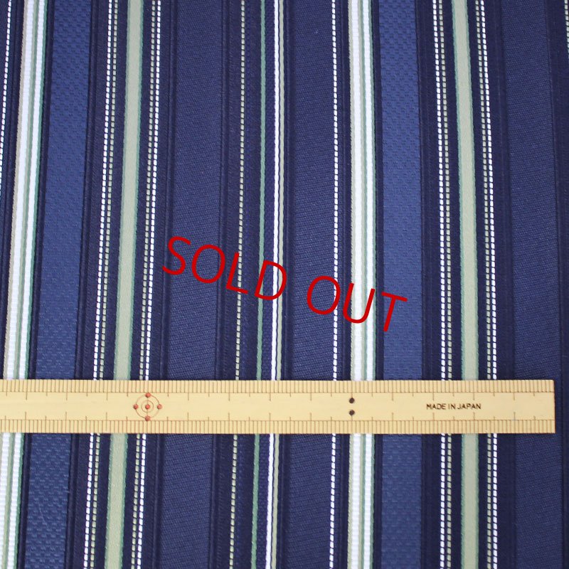 画像4: ネクタイ生地・ストライプ・藍色×薄きみどり (4)