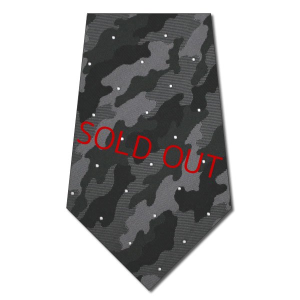 ネクタイ生地アースカラー 迷彩・ドット入り